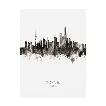 Michael Tompsett 'Shanghai China Skyline Portrait II' Canvas Art,24x32